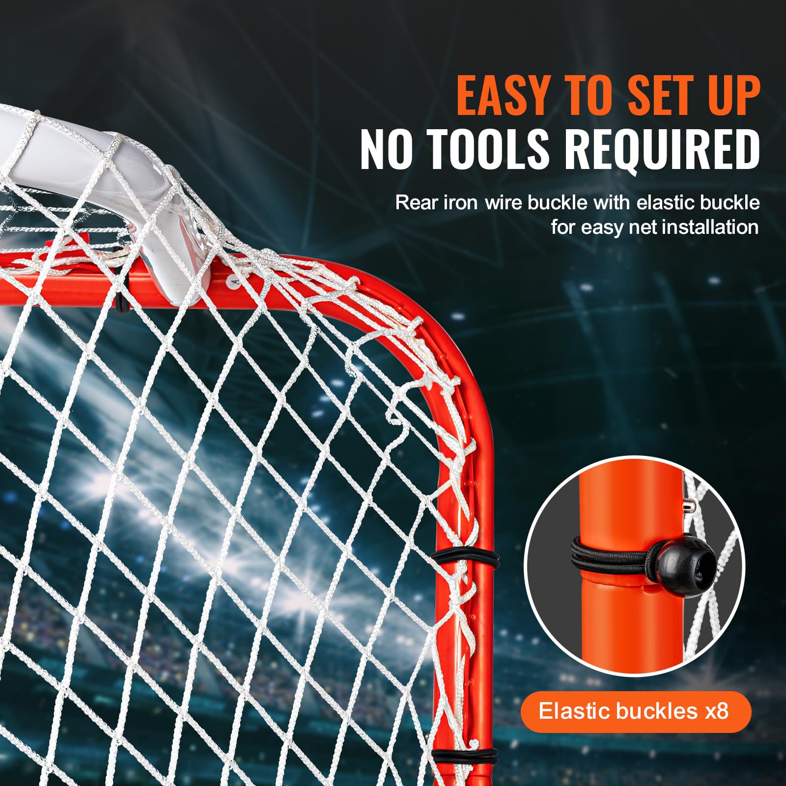 Vevor Street Hockey Net Indoor Outdoor Steel Hockey Goal Set 72''X48''