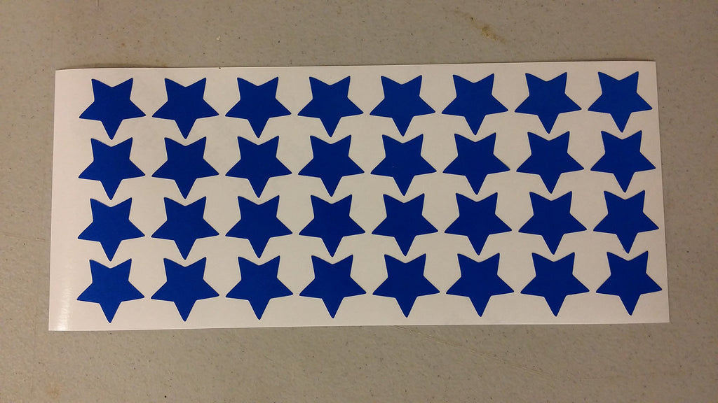 Litemark Reflective Blue 1 Inch Stars Sticker Decals For Helmets, Bicycles, Strollers, Wheelchairs And More - Pack Of 36
