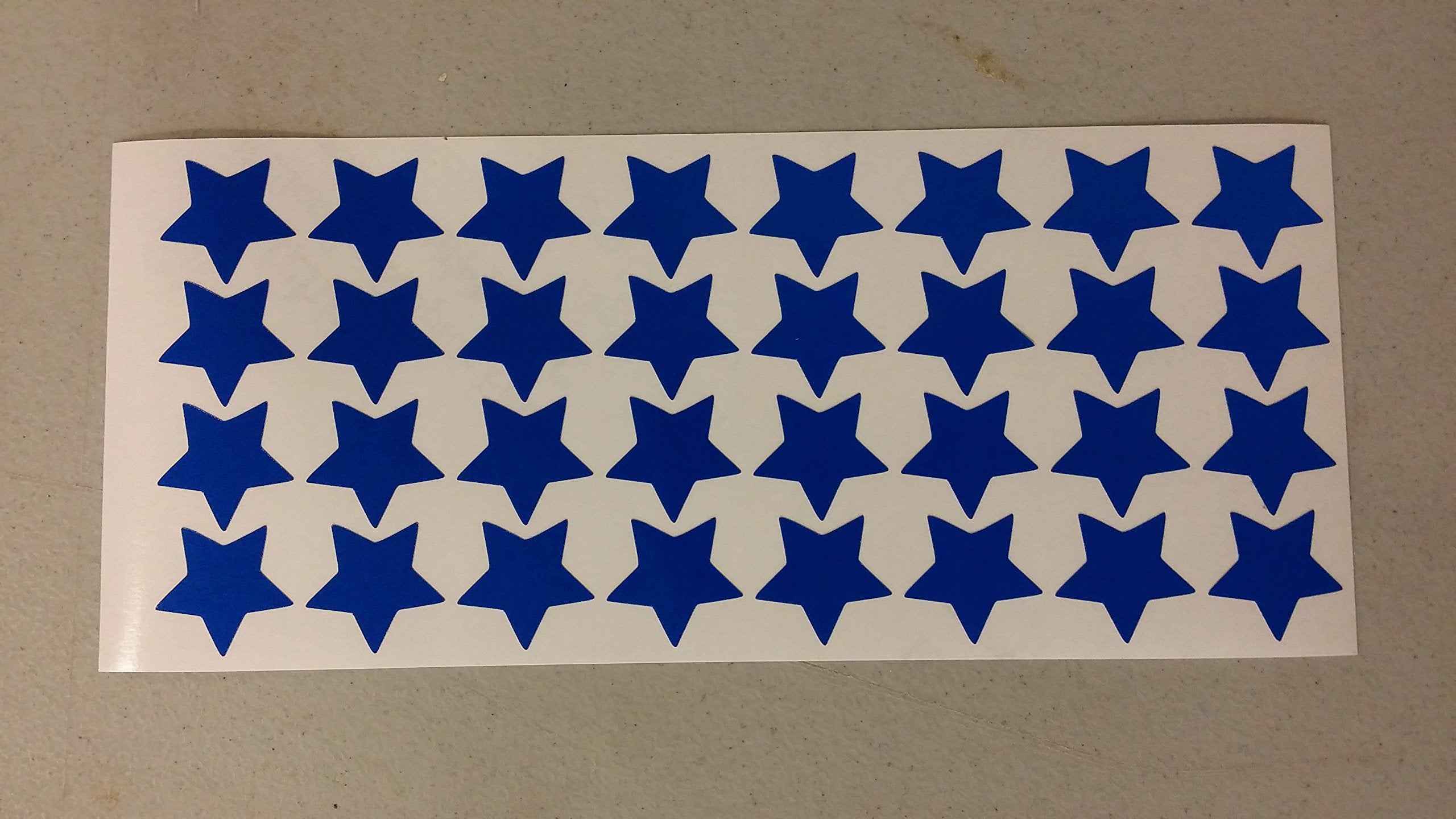 Litemark Reflective Blue 1 Inch Stars Sticker Decals For Helmets, Bicycles, Strollers, Wheelchairs And More - Pack Of 36