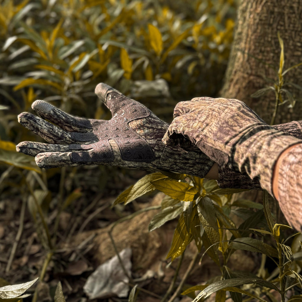 Palmyth Hunting Gloves For Men Lightweight Camo Glove Outdoor Mossy Veil L/Xl