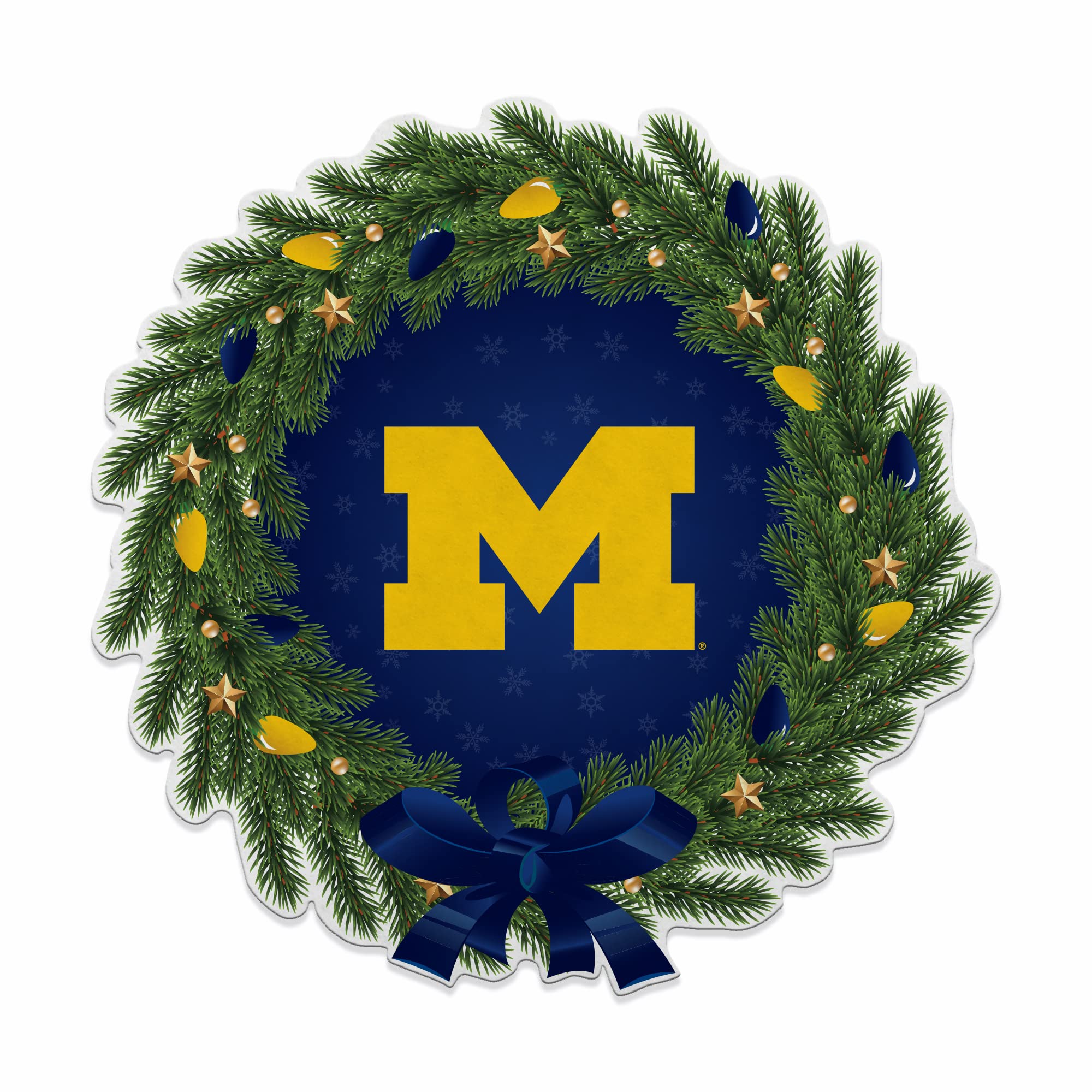 Rico Industries Ncaa Michigan Wolverines Wreath Shape Cut Pennant - Home And Living Room D  Cor - Soft Felt Ez To Hang, 18X0.10X