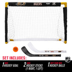 Franklin Sports Nhl Anaheim Ducks Mini Hockey Set - Kids Indoor Knee Hockey Goal, Ball, + 2 Mini Hockey Stick Combo Set - Youth