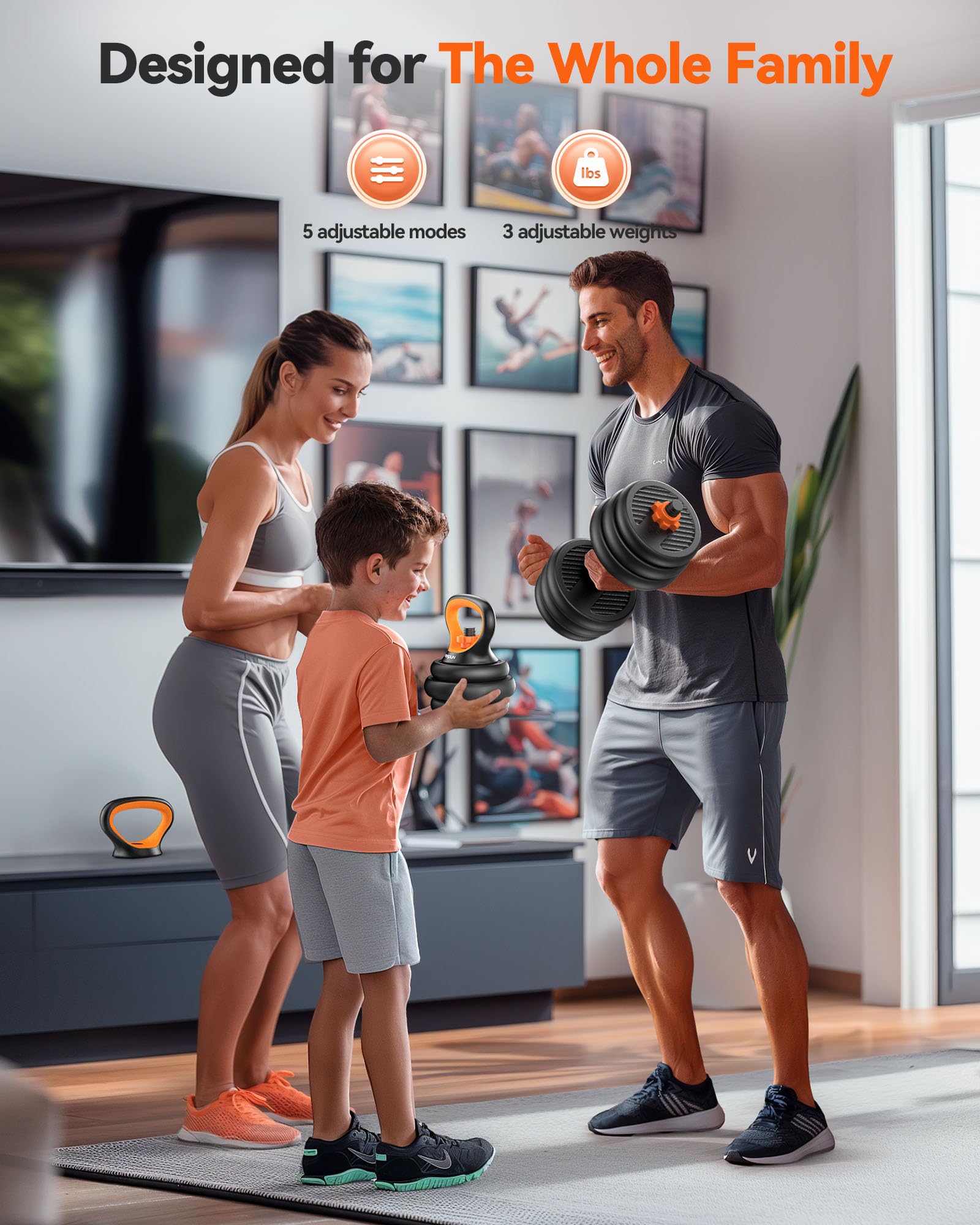 Feierdun Adjustable Dumbbells, 30Lbs Free Weight Set With Connector, 4 In1 Dumbbells Set Used As Barbell, Kettlebells, Push Up S