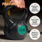 Fitvids Kettlebell Sets 3 Piece Strength Training KettleBells Weight Set 5lb, 10lb, 15lb Kettle Bell