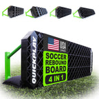 QuickPlay Replay Station XL 4-in-1 Soccer Rebounder Board - Portable Rebound Board for Backyard - Dual Surface, Dual Angle Socce