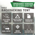 Stansport 2-Person Eagle Backpacking Tent Orange Large