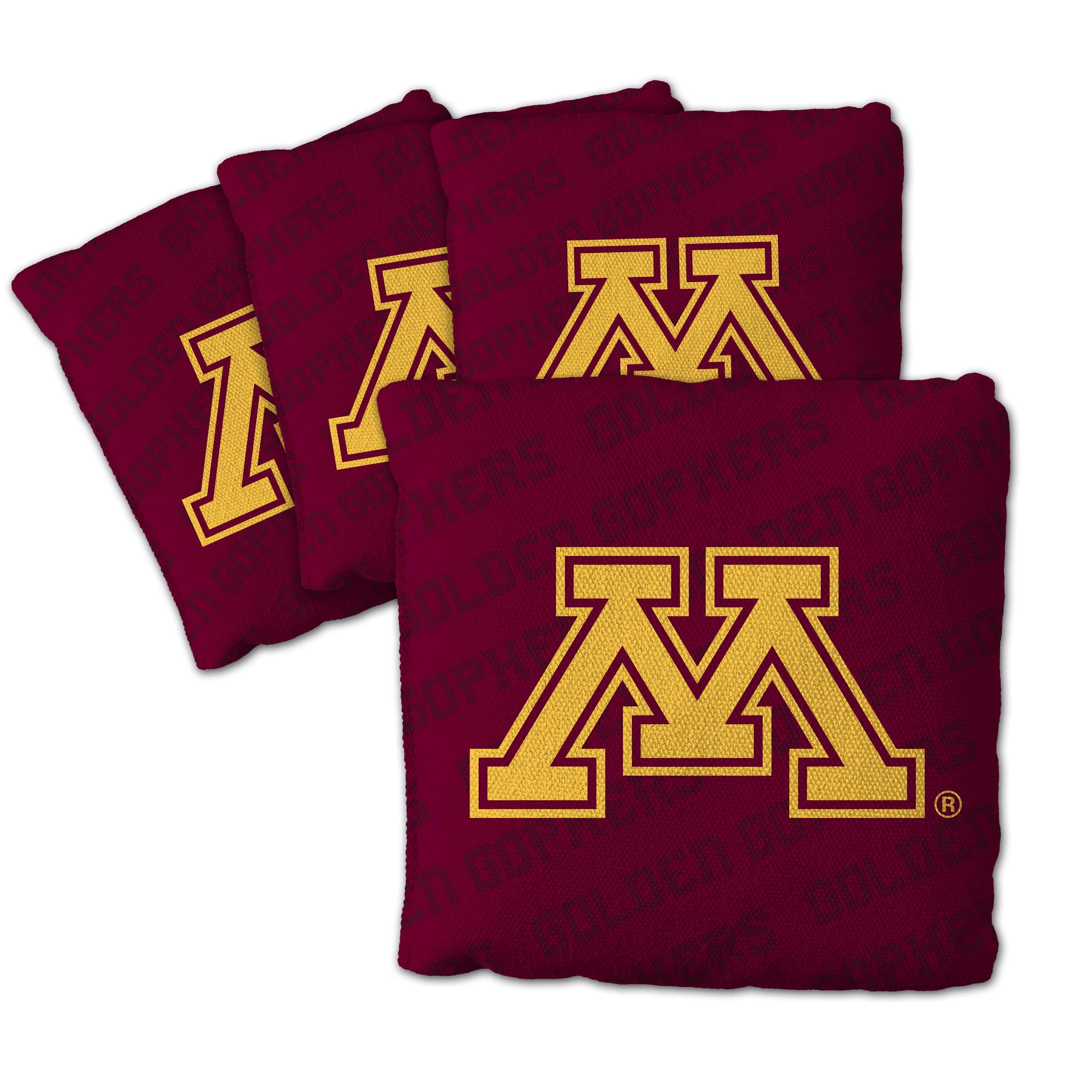 YouTheFan Officially-Licensed NCAA Minnesota Golden Gophers Set of 4 Cornhole Bags - All Weather Regulation 6    x 6    Size - 1
