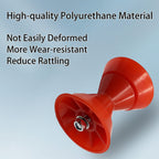 Colofulway 3'' Boat Trailer Bow Bell Roller Assembly With 1/2'' Shaft Fits 3 Inch Bracket, Polyurethane(Red)