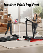 15% Incline Walking Pad Treadmills for Home and Office, 3-in-1 Folding Treadmill, Portable Under Desk Treadmill with 2.5 HP Quie