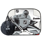 Franklin Sports Kids Portable Street Hockey Goal + Shooter Tutor Set - Pop Up Folding Net With Goalie Target Included - 2-In-1 G