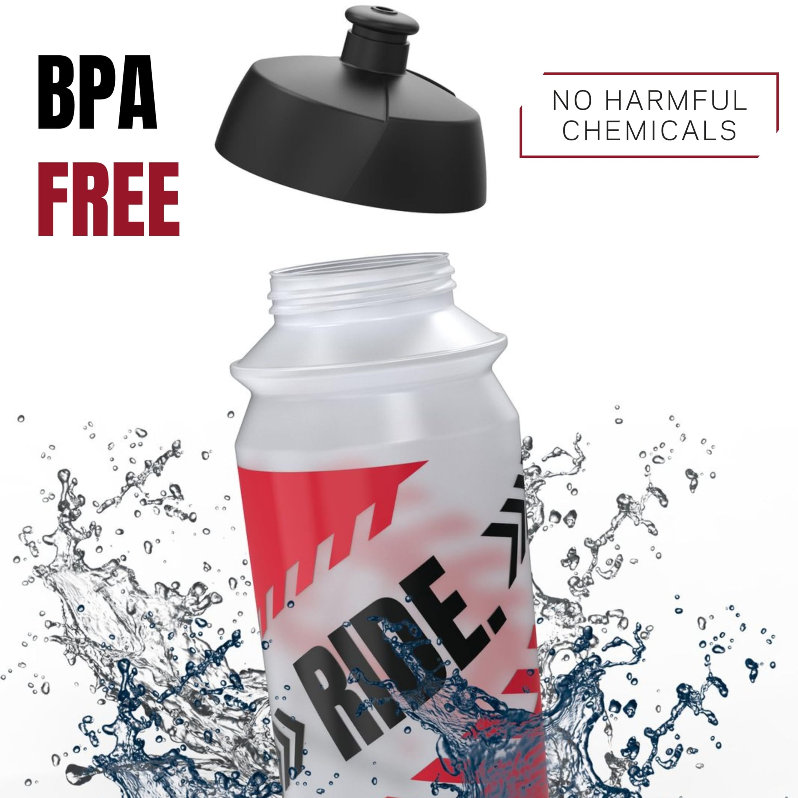Kom Cycling Water Bottle 2 Pack. Cycling Water Bottle Set To Inspire. Includes 2 Bike Water Bottles That Fit Most Cages And Bott