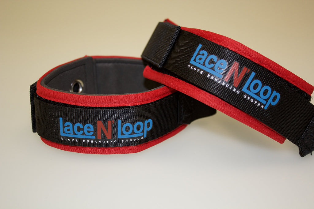 Lace N Loop Straps (Pair) (Red & Black)