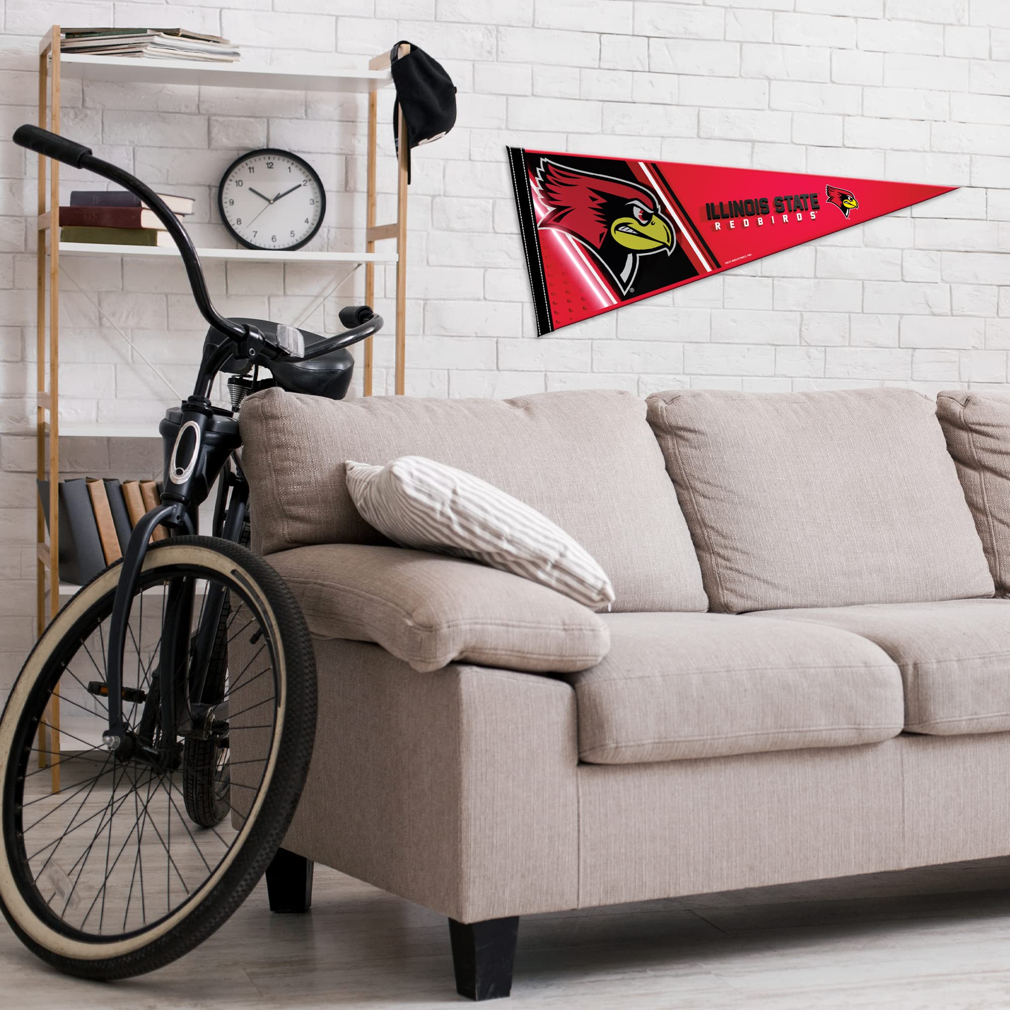 Rico Industries Ncaa Illinois State Redbirds Primary 12'' X 30'' Felt Wall D  Cor Pennant - Great For Home/Bed Room/Man Cave D