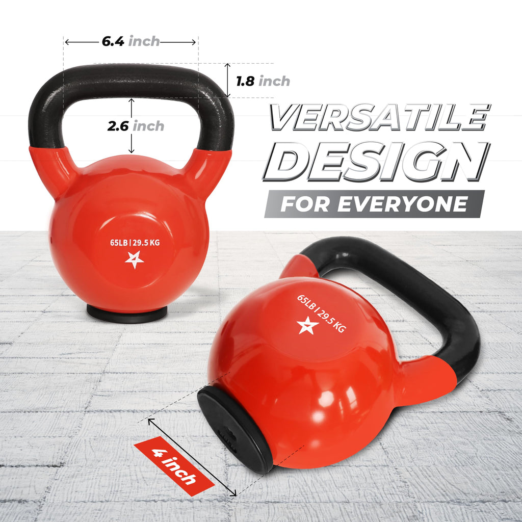 Kettlebell - Pvc - Rubber Base - 65Lbs