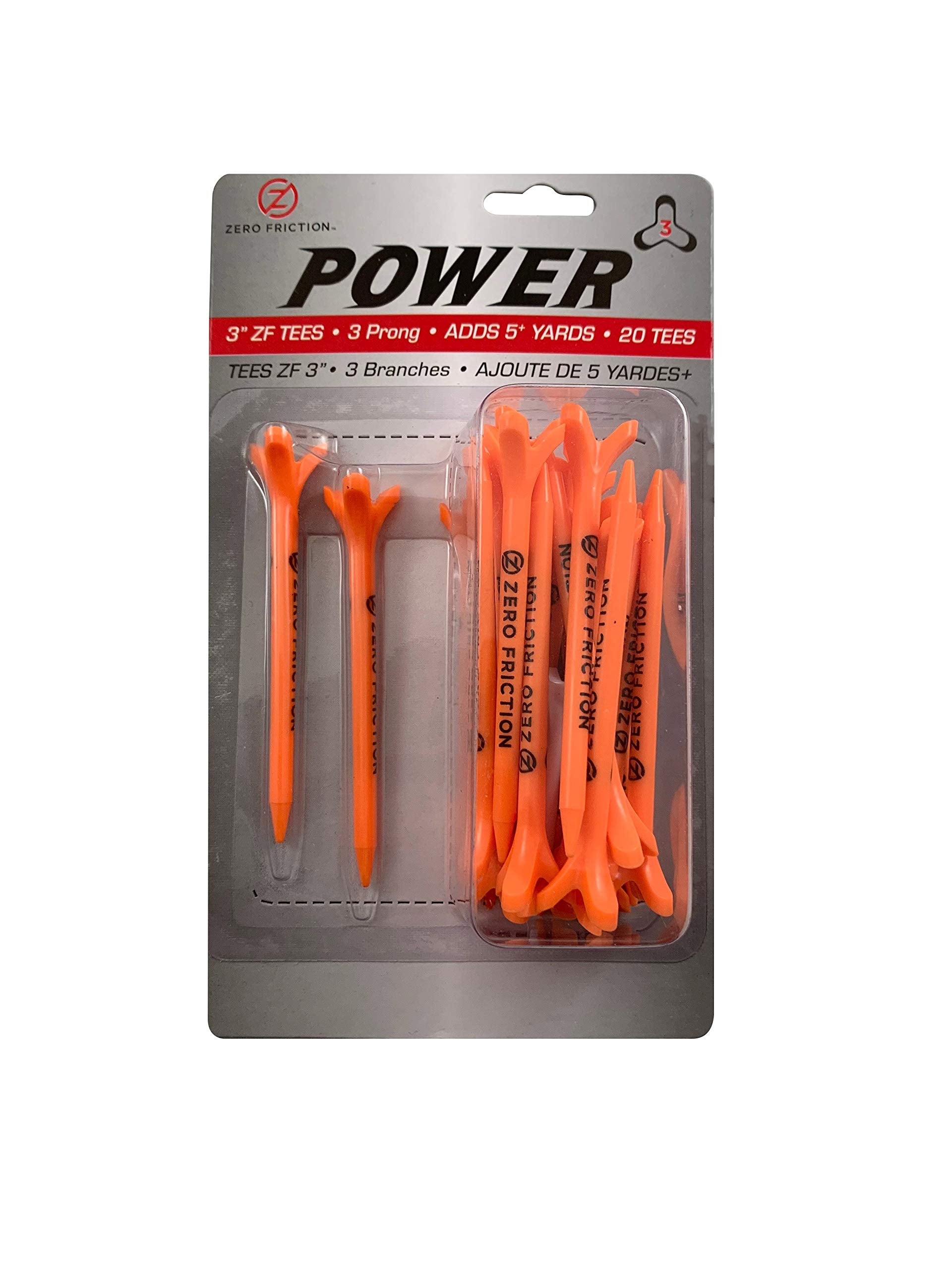 Zero Friction Power 3 Prong Golf Tees, Pack of 18, 4 Inch Blue