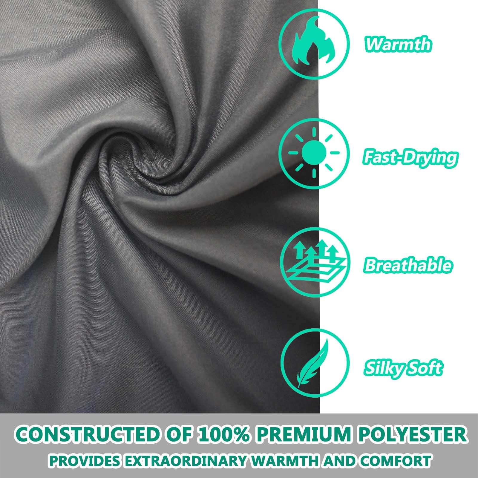 Frelaxy Sleeping Bag Liner, Warm Weather Ultralight Comfy & Easy Care Travel & Camping Sheet With Pillow Pocket, 4 Seasons Cold,