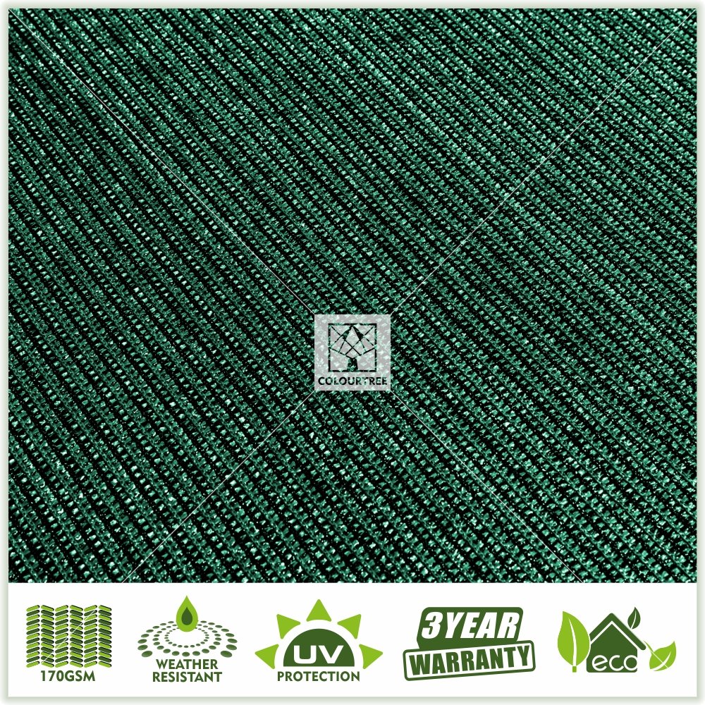 Colourtree Customized Size Fence Screen Privacy Screen Green 5 X 154 - Commercial Grade 170 Gsm - Heavy Duty - 3 Years Warranty