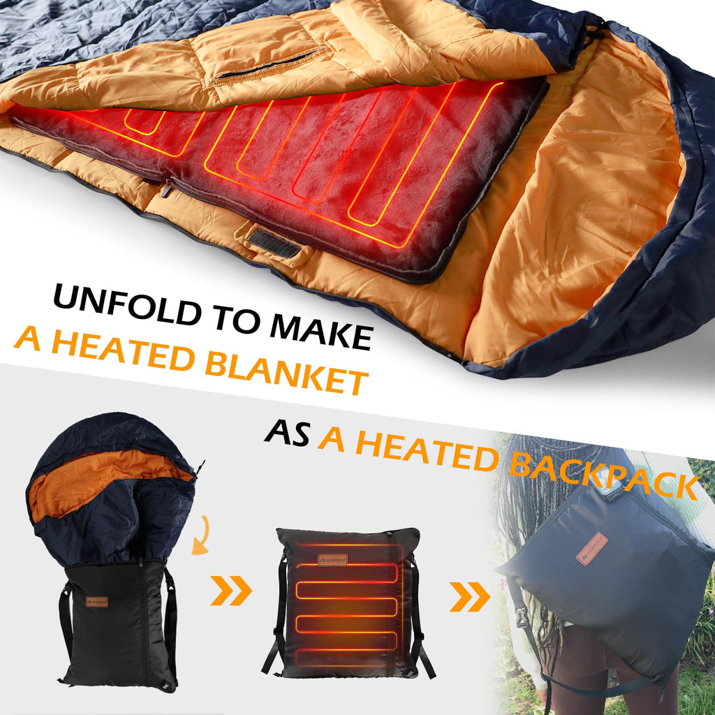 Ayamaya Instant Heated Trekpak For Sleeping Bag, Hammock Underquilts,Heated Camping Blanket - Hot Pocket Wireless Heating Pads W