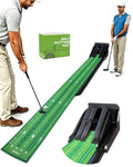 Putting Green Indoor - Practice Uphill Putts, Golf Putting Mat with Auto Ball Return, Golf Training Aid for Home, Office, Backya