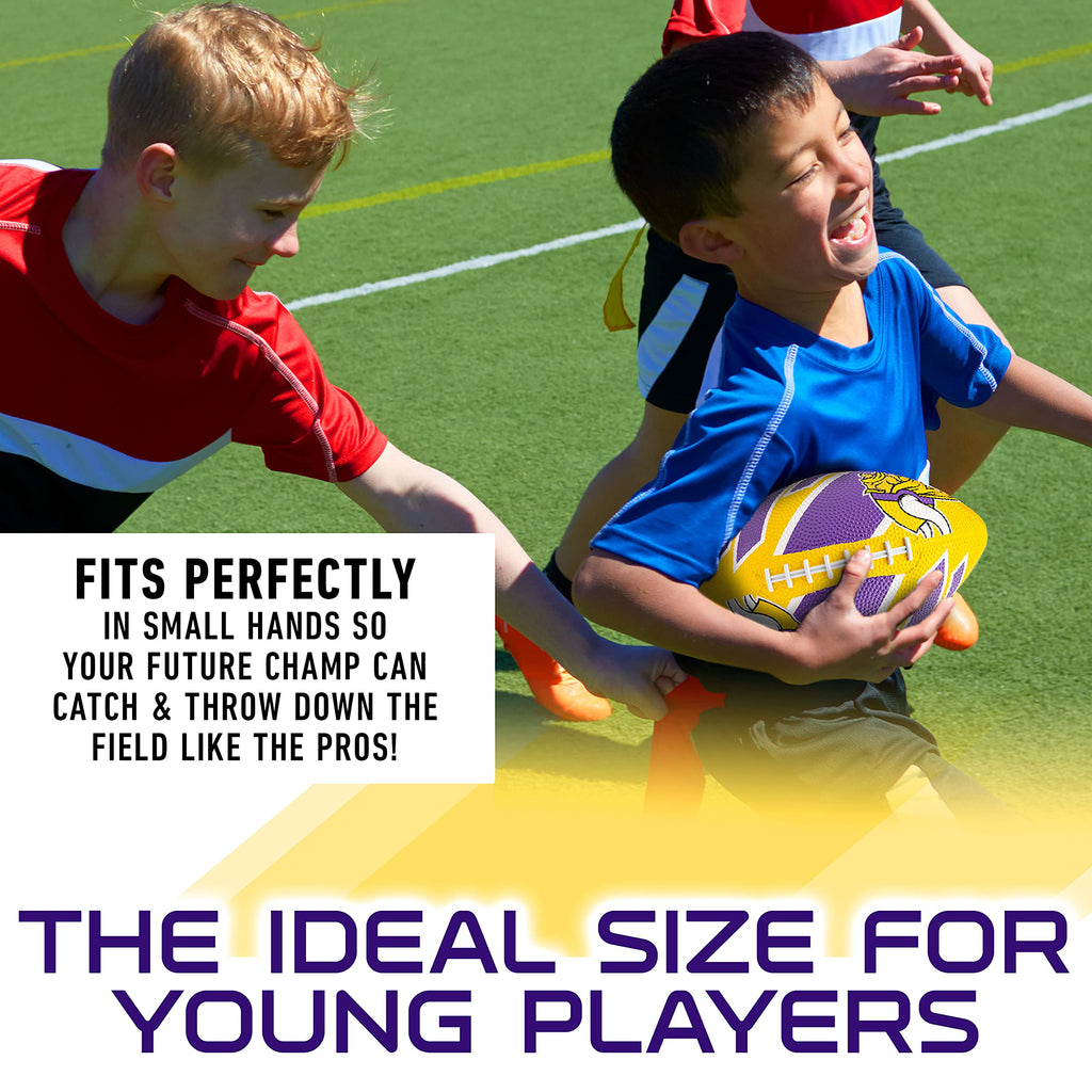 Franklin Sports Nfl Minnesota Vikings Football - Youth Football - Mini 8.5'' Rubber Ball - Perfect For Kids - Team Logos And Col