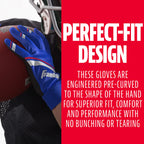 Franklin Sports Youth Football Receiver Gloves - Shoktak Kids High Grip Football Receiver Gloves - Royal - Youth Large