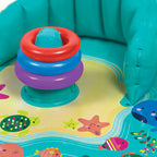 Swimschool Baby Splash Play Mat With Adjustable Canopy - Inflatable Play Pool For Babies & Infants With Backrest - Includes Baby