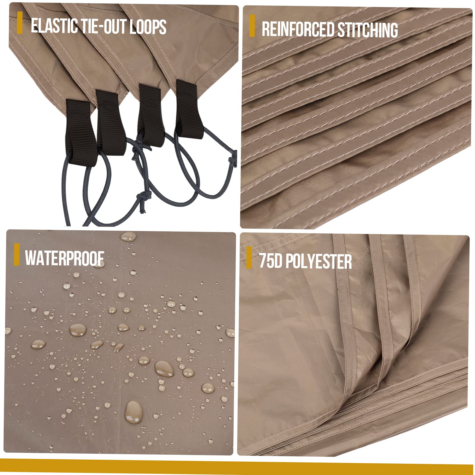 Onetigris Tent Tarp Footprint 94''X94'', Large Size, Waterproof Lightweight Multifunctional Camping Tarp Beach Blanket For Campi