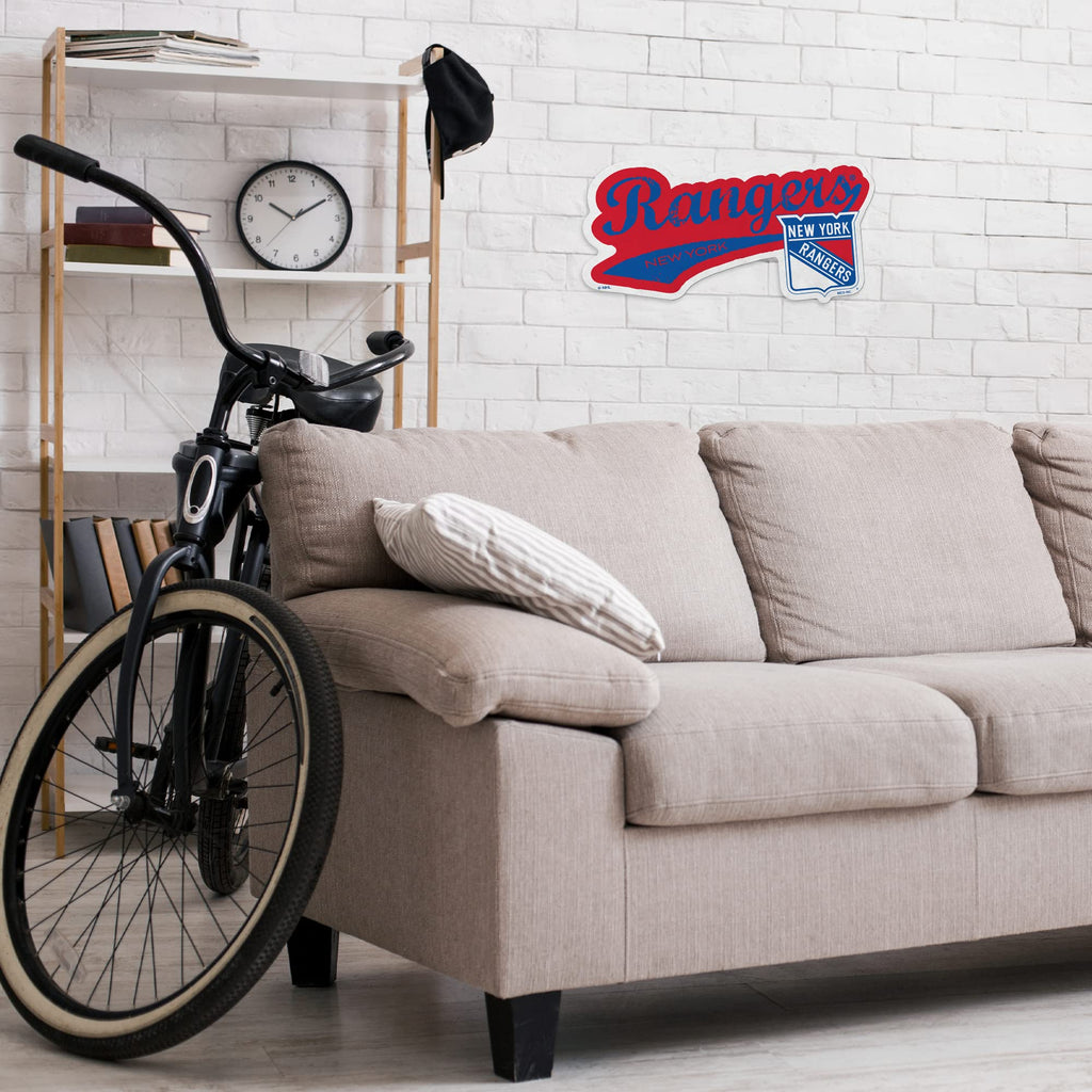 Rico Industries Nhl New York Rangers Distressed Shape Cut Pennant - Home And Living Room D  Cor - Soft Felt Ez To Hang