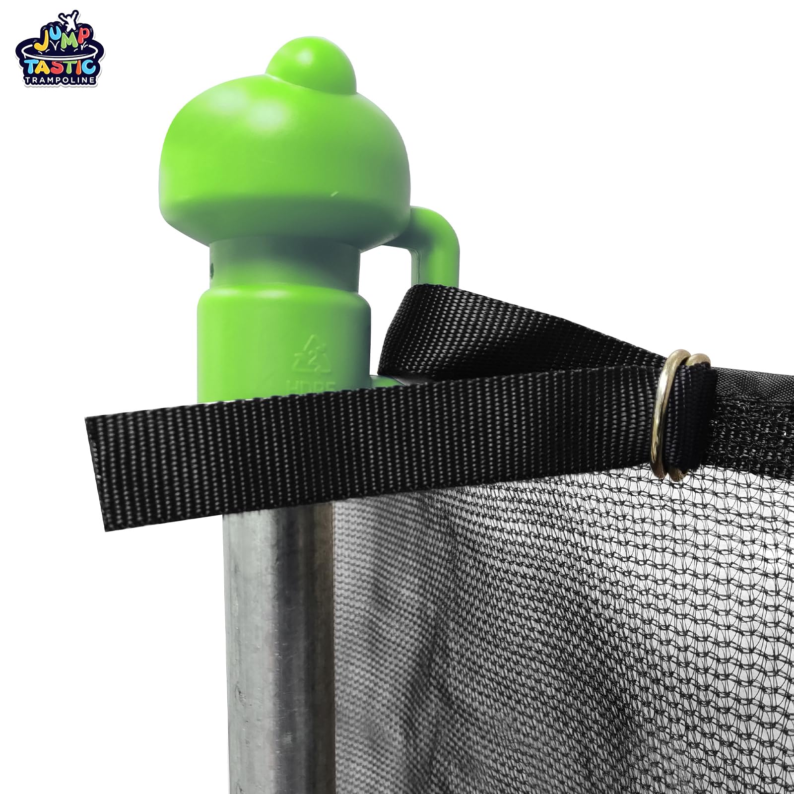 14Ft Trampoline Net Replacement With 6 Enclosure Pole Caps, Trampoline Replacement Enclosure Net Round Safty Uv-Resistant Weathe