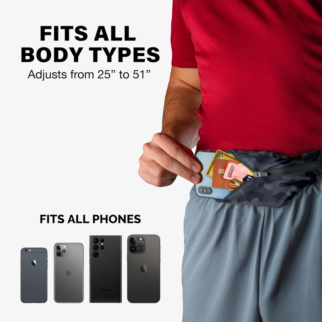 Slim Running Belt For Women & Men [Fits All Phones], Runners Fanny Pack For Men, Running Belt, Money Belt, Running Gear, Waist B