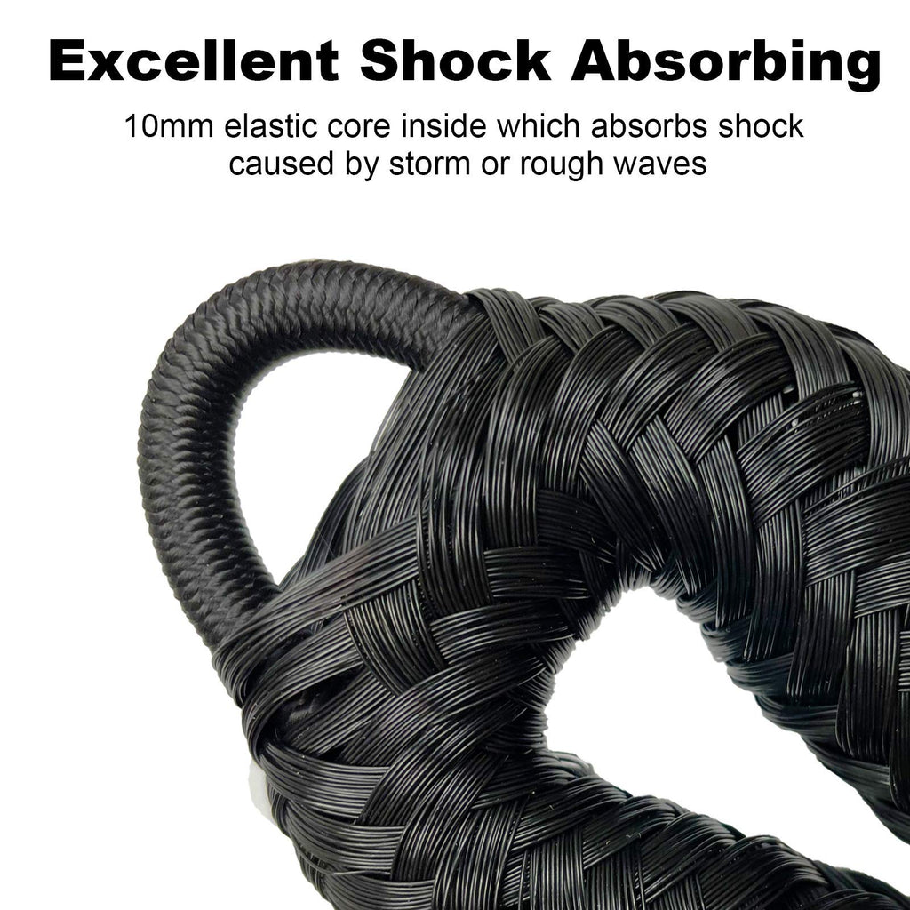 Bungee Dock Line Mooring Rope For Docking With Stainless Steel Clip Accessories For Boats Pwc, Built In Snubber, Kayak, Watercra