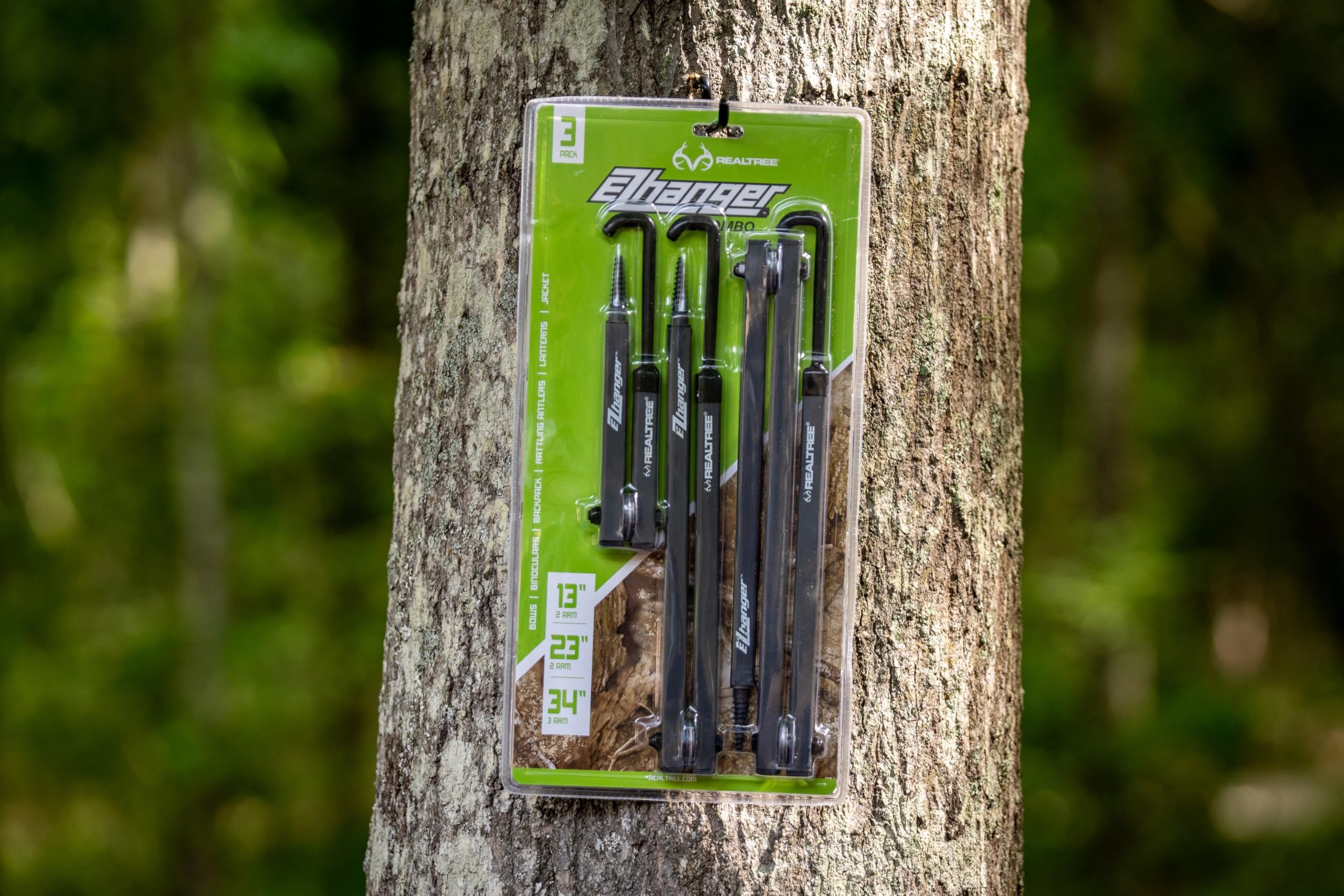Realtree Multi-Purpose Ez Hanger Combo 3-Pack - 13   , 23   , 34    - Durable Tree Stand Bow And Gear Hanger For Hunting - Folda