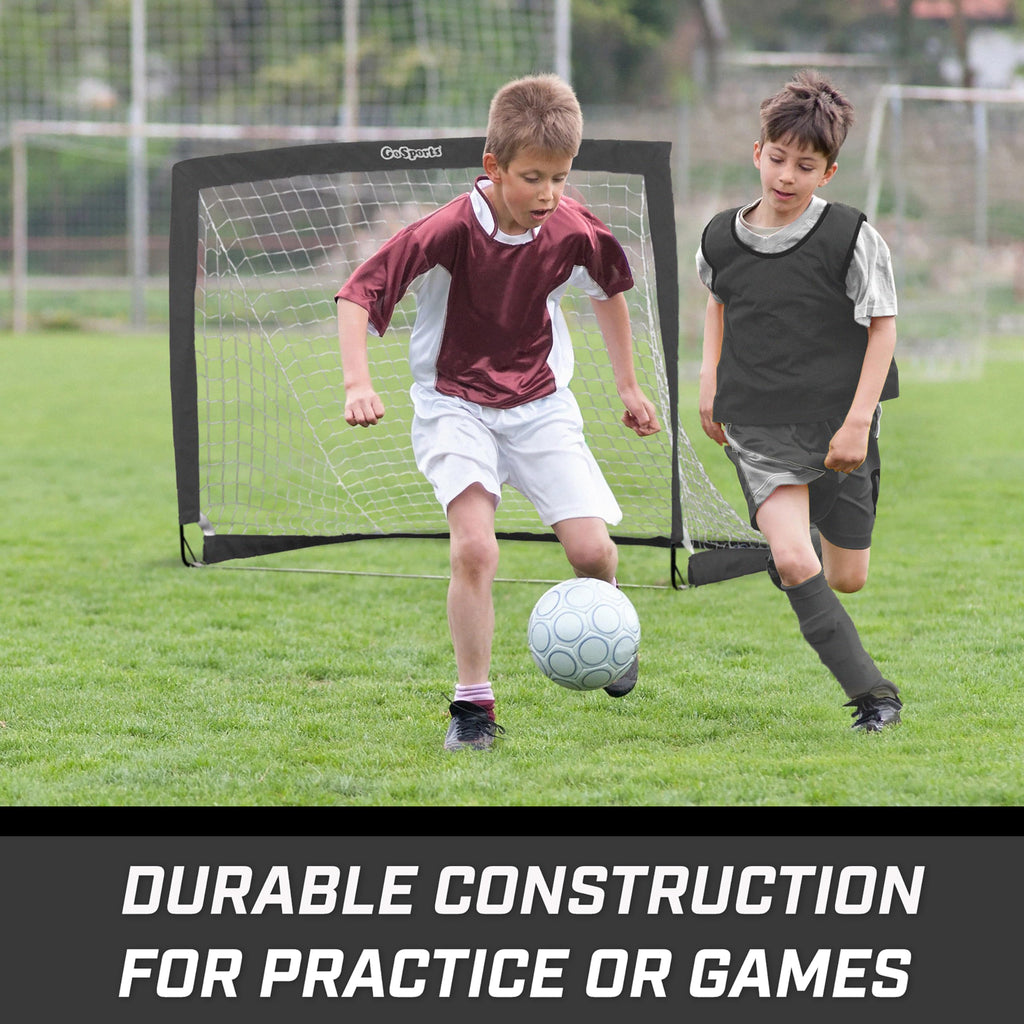 Gosports Team Tone 4 Ft X 3 Ft Portable Soccer Goal For Kids - Pop Up Net For Backyard - Black