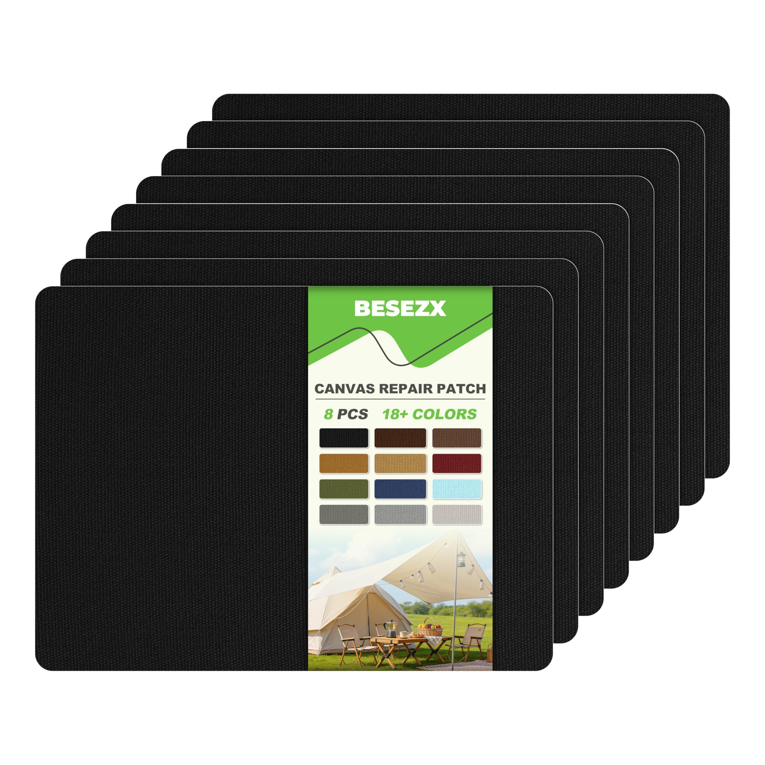 Besezx Canvas Repair Patch,Outdoor Gear Patch, 7.87x5.9 Inches 8PCS,Waterproof Self-Adhesive Fabric Repair Tape for Repairing Bo