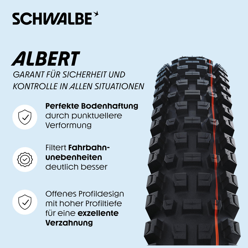 Schwalbe Mtb Bicycle Tyres - 27.5 X 2.50-63-584 - More Grip, More Comfort And More Safety - Radial, E-Bike Tyres, E-Mtb Tyres, M