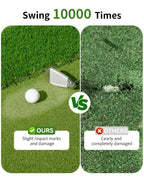 5.2x4FT 21-45mm Dual-Turf Golf Mat with Ball Tray, Thickened Golf Hitting Mat with 9 Hitting Holes, Alignment Aid, 10mm Thick Pr