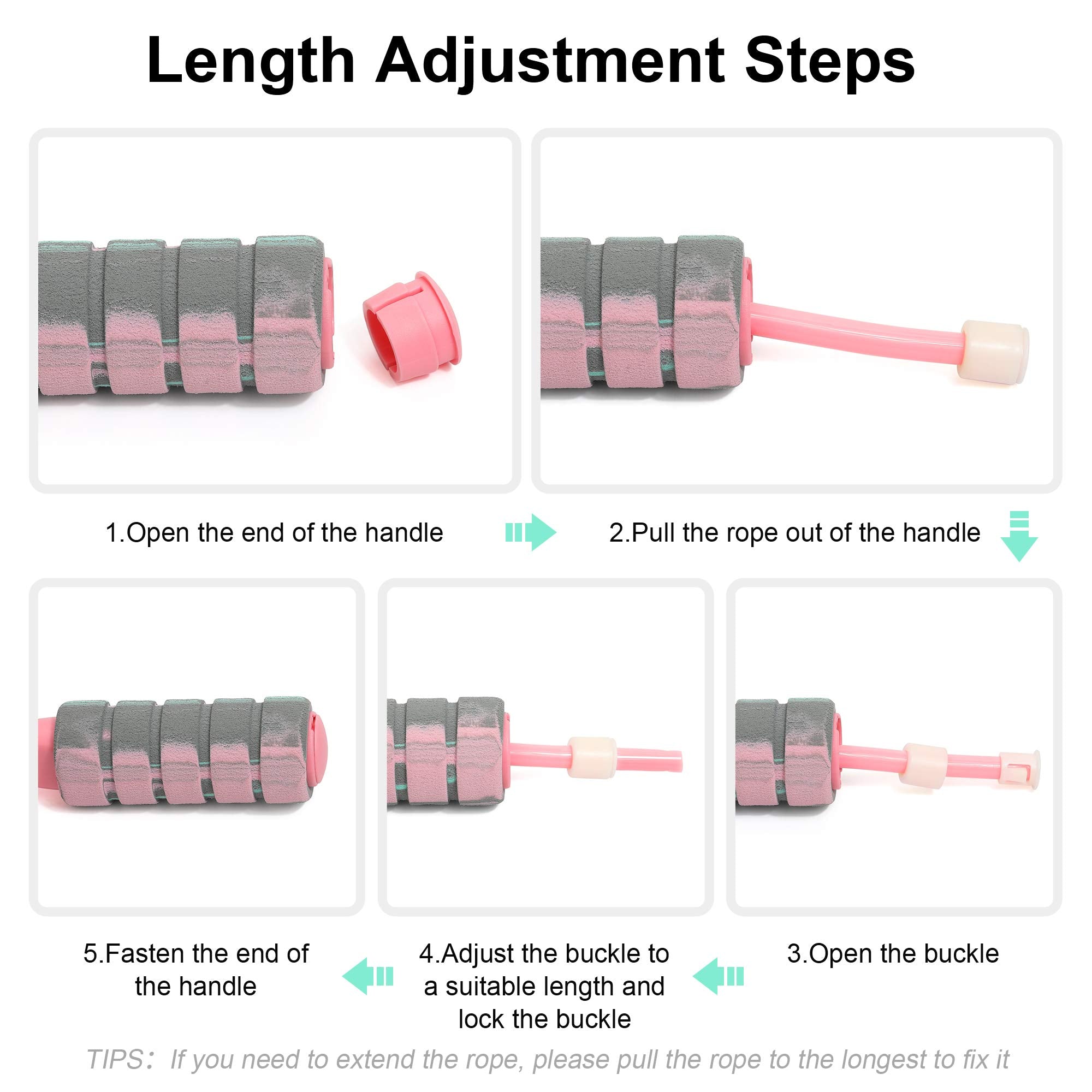 Aplugtek Jump Rope, Training Ropeless Skipping Rope For Fitness, Adjustable Weighted Cordless Jump Rope For Men Women Kids