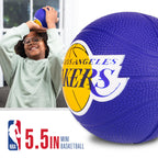 Franklin Sports Nba Los Angeles Lakers Mini Foam Basketball - Kids 5.5'' Inch Toy Basketball For Over The Door + Mini Indoor Hoo