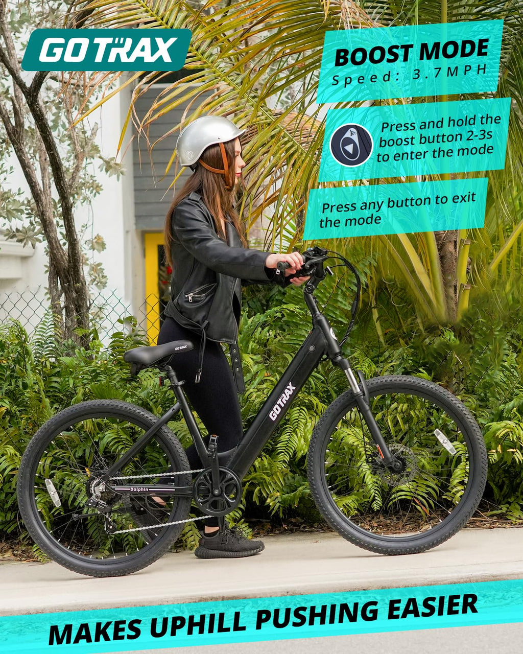 Gotrax 26 Electric Bike, Max Range 30Miles(Pedal-assist1) & 15.5/20Mph Power by 250/350W, 3 Riding Modes & Adjustable Seat, 7-Sp