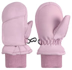 Nice Caps Kids Toddler Girls Waterproof Mittens - Thinsulate Wrap Snow Gloves Baby (Pink, 1-2 Years)