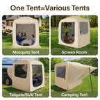 Alvantor Pop Up Screen House, 4 In 1 Outdoor Camping Tent,6'X6'Screen Room With Mosquito Netting &Waterproof Pvc, Suv Tent With
