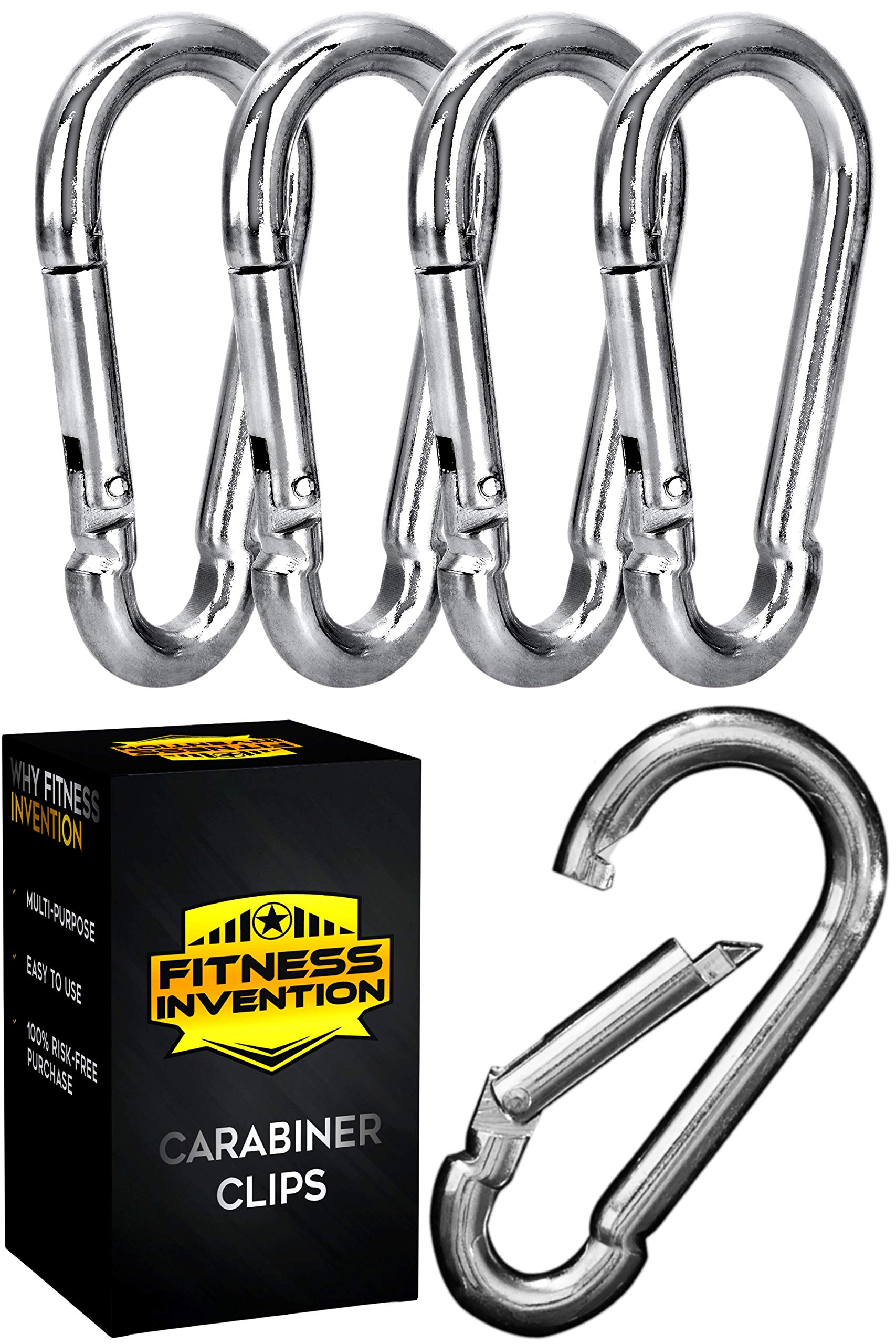 5 Pack - Multipurpose Heavy Duty Carabiner - Snap Hooks - Small Carabiner Clip - Large Carabiner Clip - Clips For Keys - Carribe