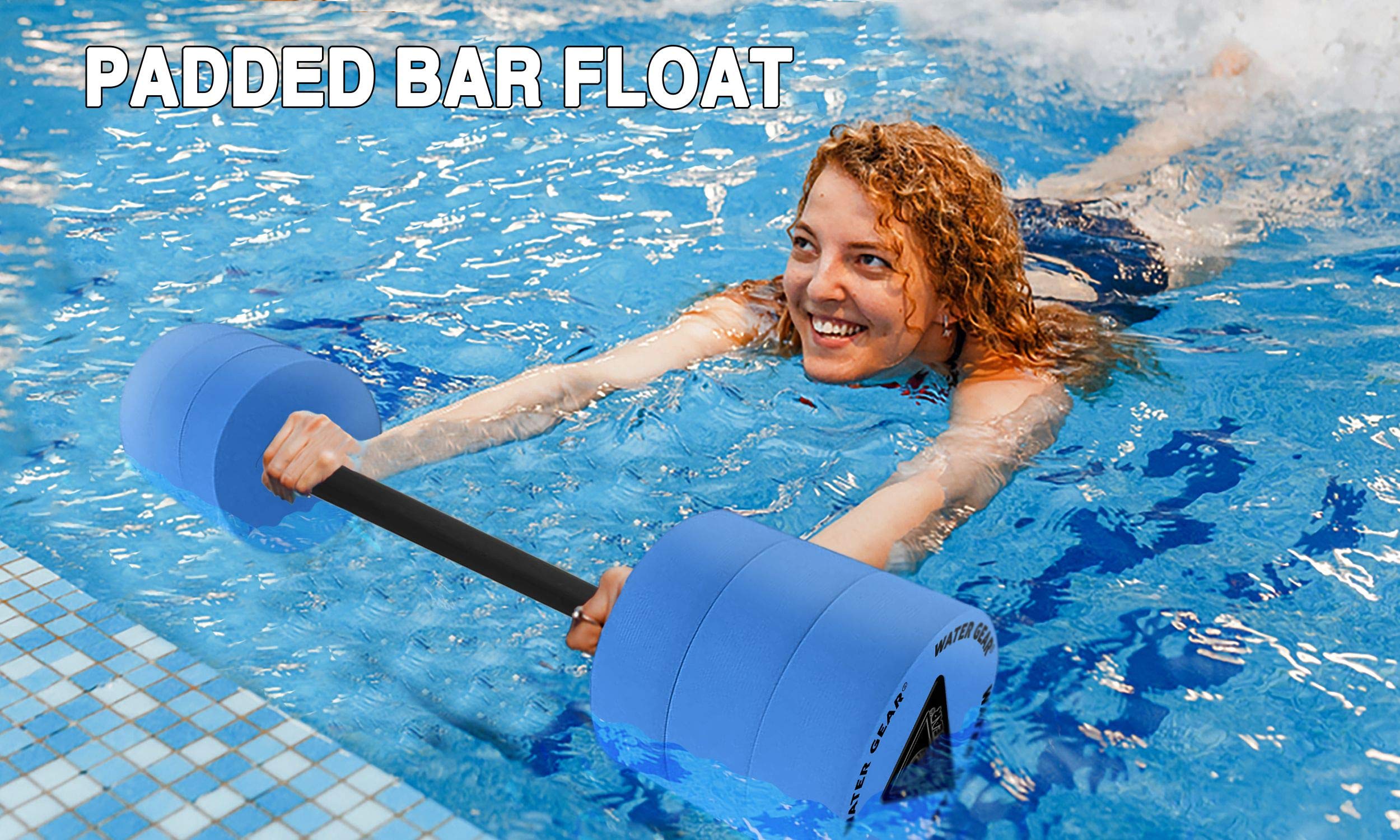 Water Gear Eco Bar Float - Water Fitness And Pool Exercise - Great For Upper Body And Minimum Stress Training - Padded