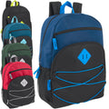 Adventure Trails 24 Pack Bulk Backpacks Wholesale for Homeless Men, Women, Donation | 17 Inch Dual Compartment Bungee Backpacks 