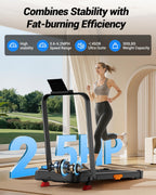 CURSOR FITNESS Walking Pad with 15% Incline 0.6-7MPH Quiet Foldable Treadmill for Home Office Under Desk 2.5HP Walking Treadmill