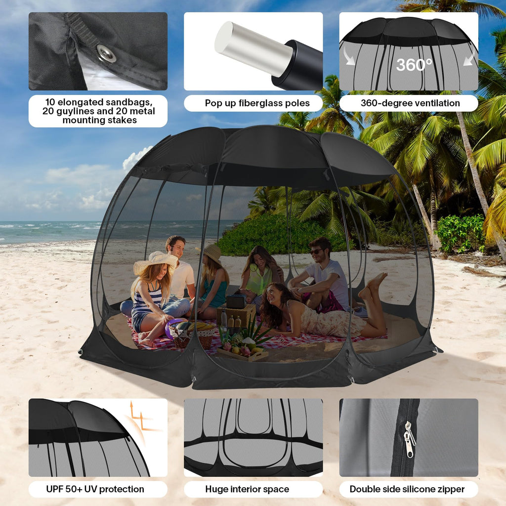 Alvantor Pop Up Screen House, Outdoor Mosquito Mesh Tent With Uv Resistant, Pop Up Canopy Easy Up, Foldable Screen Room For Camp
