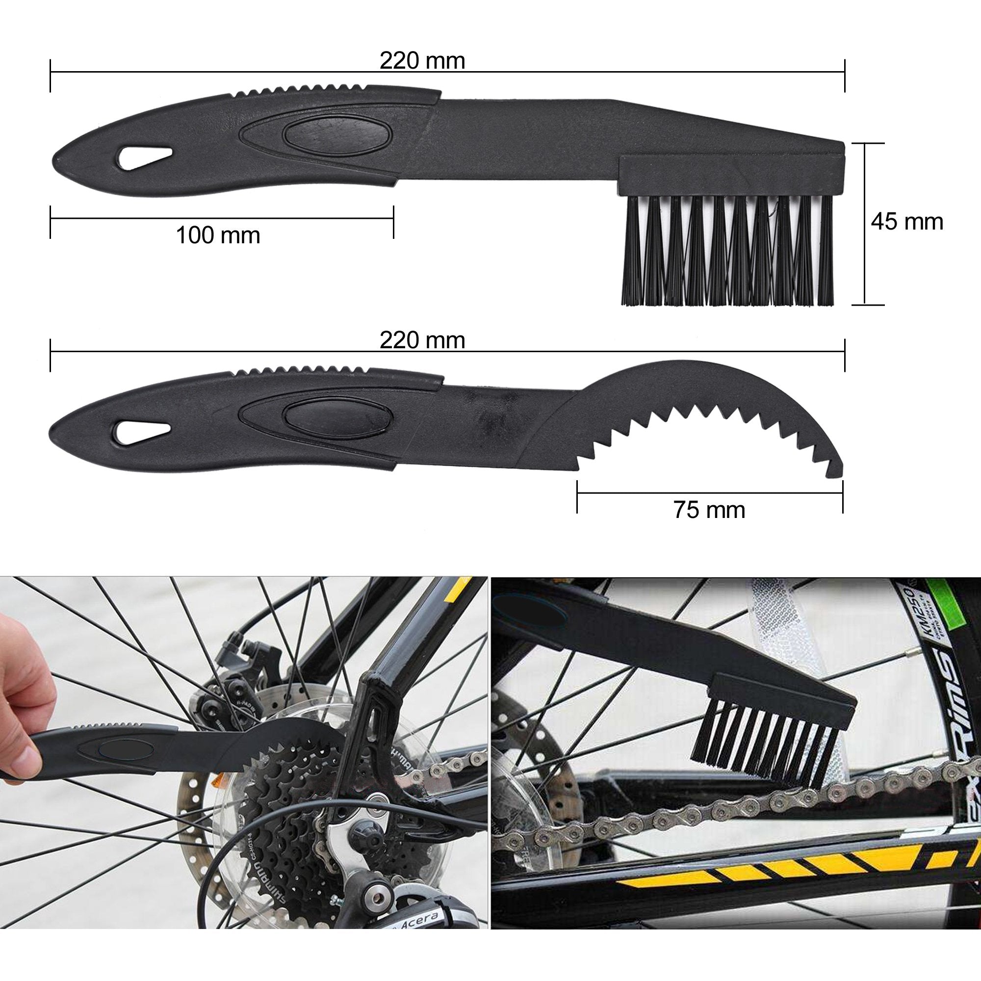 Oumers Bicycle Clean Brush Kit, 10Pcs Motorcycle Bike Chain Cleaning Tools Make Chain/Crank/Tire/Sprocket Cycling Corner Stain D