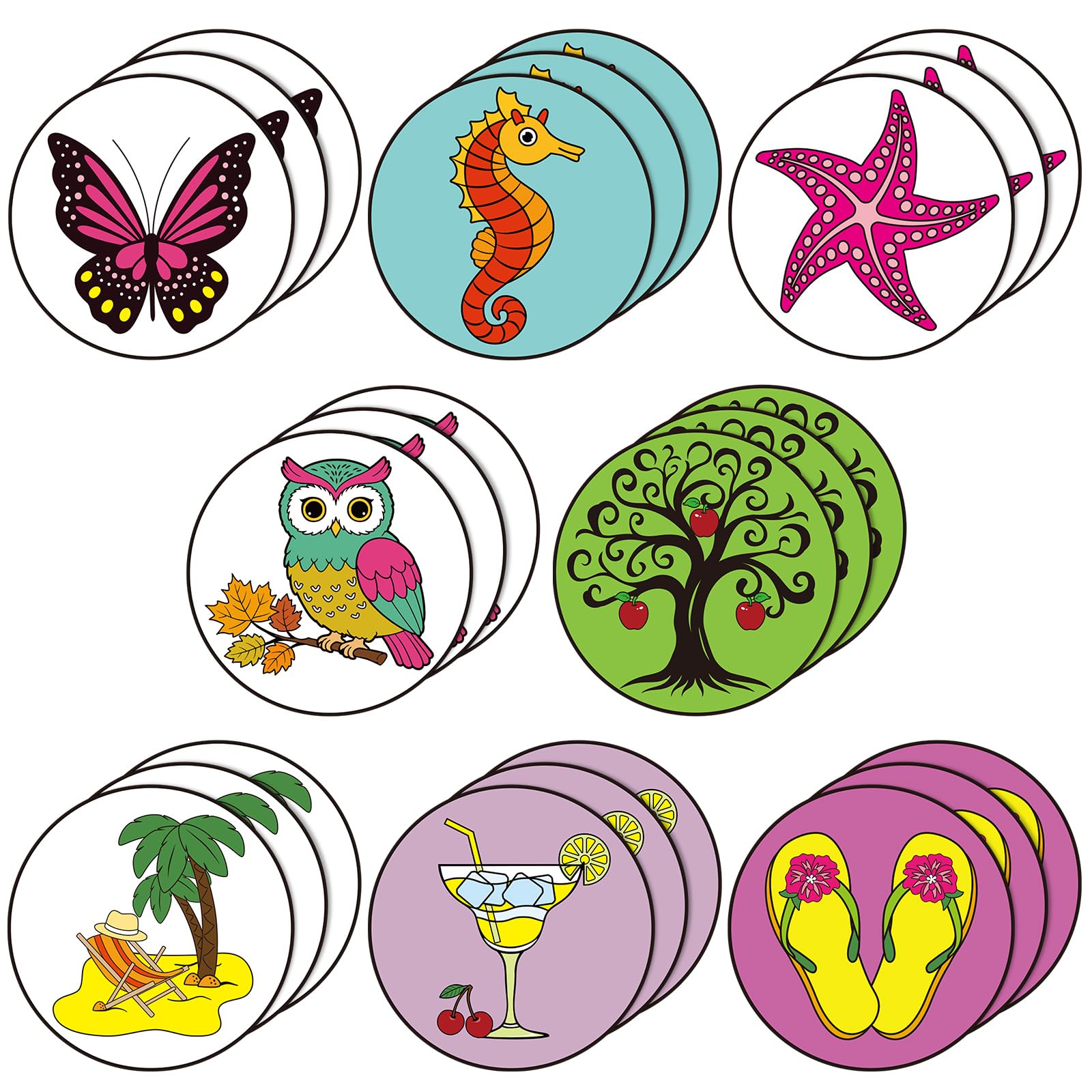 Sosation 24 Pcs Funny Golf Ball Marker for Women 1.57 Inches Magnetic Golf Marker Golfing Party Favors for Golfing Lover Gifts A
