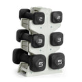 Tone Fitness 20 LB Neoprene Dumbbell Set with Storage Rack - Non-Slip, Anti-Roll Hand Weights for Home Gym Workouts - Black