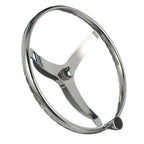 Seachoice 3 Spoke Sports Steering Wheel W/Turning Knob, Fits 3/4 In. Tapered Shaft, 15.5 In. Diameter